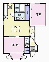 オマージュ壱番館 2LDKの間取図画像