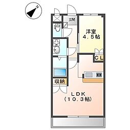 ルナフィット 1LDKの間取図画像