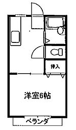 ノースユメサキ 1Kの間取図画像