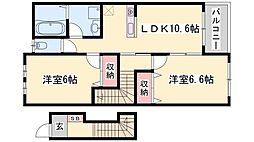 ファインシア 2LDKの間取図画像