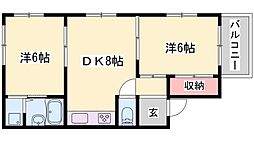 コーポ・ヨシダ 2DKの間取図画像