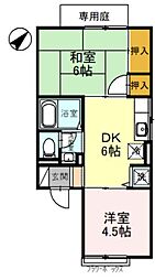 サンヴェール春日 2DKの間取図画像