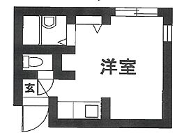 エリツィン坂元町 ワンルームの間取図画像