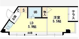 加古川ヤングパレス 1DKの間取図画像