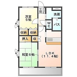 リブヒルズ 2LDKの間取図画像