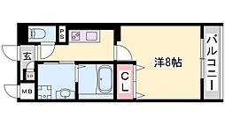 クローバー英賀保駅前 1Kの間取図画像