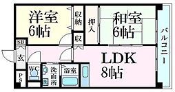フレグランス大日 2LDKの間取図画像