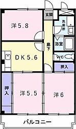 パインコート 3DKの間取図画像