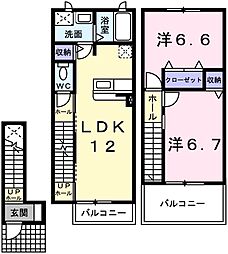 エステ・スール 2LDKの間取図画像