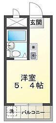 しらさぎメモリアルホール 1Kの間取図画像