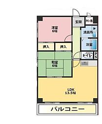 エーワンハイム 2LDKの間取図画像