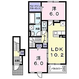 ルアナハレ 2LDKの間取図画像