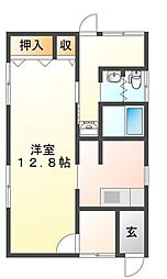 ヴィラ北平野1 1Kの間取図画像