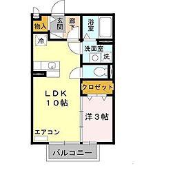 ジュネス谷川 1LDKの間取図画像