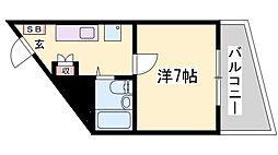 プレアール姫路山吹 1Kの間取図画像