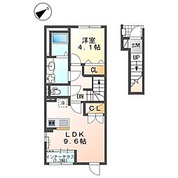 グランドコート飾西 1LDKの間取図画像