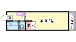 ルナTAKINO ワンルームの間取図画像