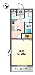 リバティーグリーンヒルズ 1Kの間取図画像