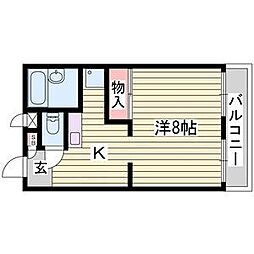 ロイヤルレジデンスレオパレス北野 1Kの間取図画像