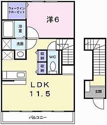 ブリーズアレイ 1LDKの間取図画像
