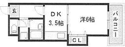 ハイツエーアンドエム中地南町 1DKの間取図画像