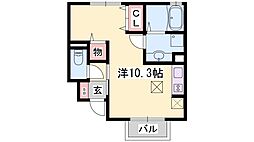 カーサドマーニ ワンルームの間取図画像