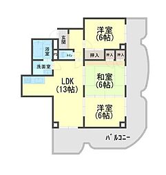 手柄コーポ2号館 3DKの間取図画像