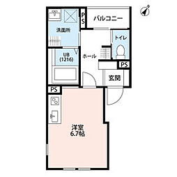 Well-being加古川 ワンルームの間取図画像