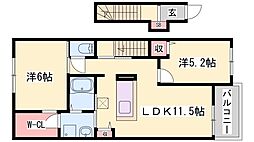 ウエストガーデン6 2LDKの間取図画像