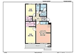 公田ハイツ3号棟 2LDKの間取図画像