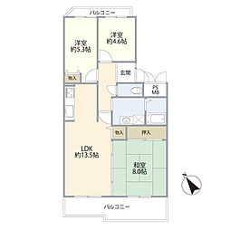 ガーデンビラ舞子2号棟 3LDKの間取図画像