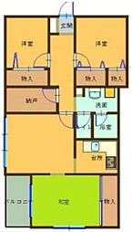 東京メトロ丸ノ内線 荻窪駅 徒歩21分の賃貸マンション 2階3LDKの間取り