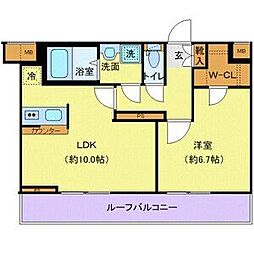 京王線 桜上水駅 徒歩5分の賃貸マンション 5階1LDKの間取り