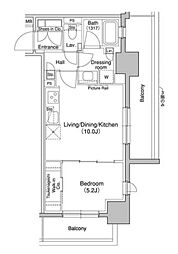 JR中央線 高円寺駅 徒歩3分の賃貸マンション 13階1LDKの間取り