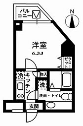 東京メトロ東西線 中野駅 徒歩2分の賃貸マンション 10階1Kの間取り