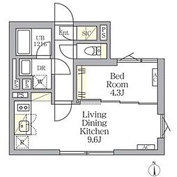 TKS中野新橋 1LDKの間取図画像