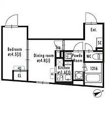 GRANPASEO西新宿 1DKの間取図画像
