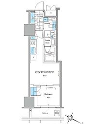 ルフォンプログレ北新宿 1LDKの間取図画像