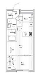 コンポジット渋谷本町 1LDKの間取図画像