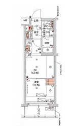ハーモニーレジデンス新宿ザノース 1DKの間取図画像