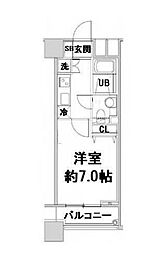 ファーストリアルタワー新宿 1Kの間取図画像