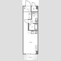 初台スカイレジテル ワンルームの間取図画像