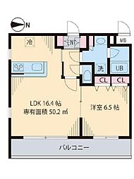 WESTING中野坂上 1LDKの間取図画像