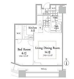 コンシェリア西新宿タワーズウエスト 1LDKの間取図画像