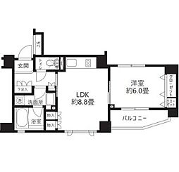 クリオ渋谷ラモード 1LDKの間取図画像