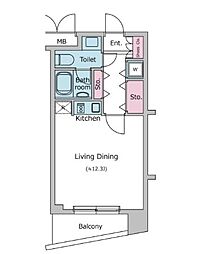 レジディア西麻布 ワンルームの間取図画像