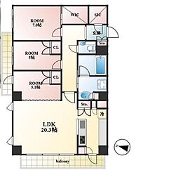 GRANDEMAISON表参道 3LDKの間取図画像