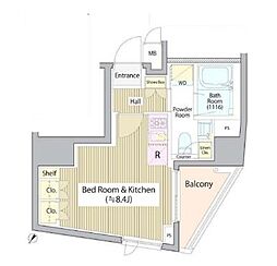 NJKMARQUIS表参道 ワンルームの間取図画像