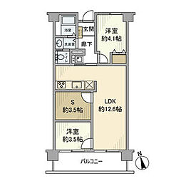 白金台ローヤルコーポ 2SLDKの間取図画像