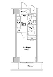 コンフォリア西新宿 1Kの間取図画像
